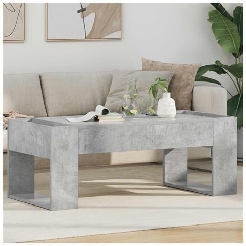 Tavolino da salotto Grigio cemento 110 x 50 x 41 cm - Foto 2