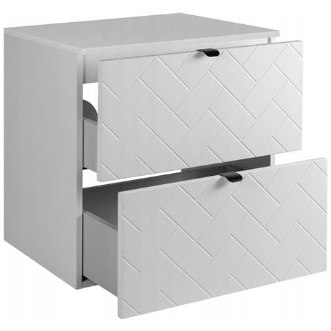 | Mobile sottolavabo 60 cm - Blanc Mat - Mobili bagno - Mobili bagno - Mobile sottolavabo - Piano di lavoro bianco - Foto 9