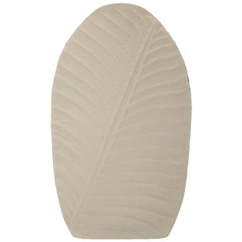 Vaso Dune Tall Medio In Metallo Crema Con Decoro A Foglia - Foto 1