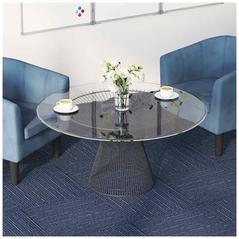 Piastrella per Tappeto Strisce Blu 50 x 50 cm 36 pcs - Foto 2