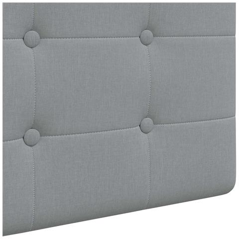 Testiera sospesa Con luce LED Grigio Chiaro Tessuto - Foto 9