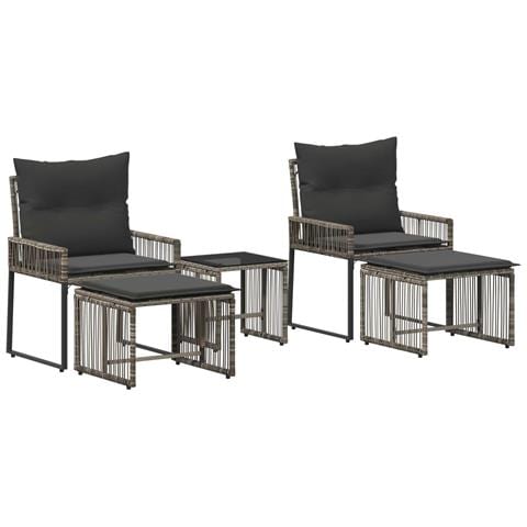 Set di Mobili da Esterno 11 pcs Grigio e Grigio Scuro - Foto 1