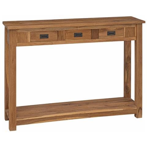 Tavolo consolle Naturale 110 x 30 x 80 cm Legno di teak solido - Foto 1
