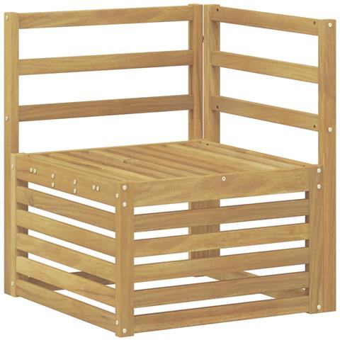Divano Angolare da Esterno Legno di Acacia Massello Bianco - Foto 1