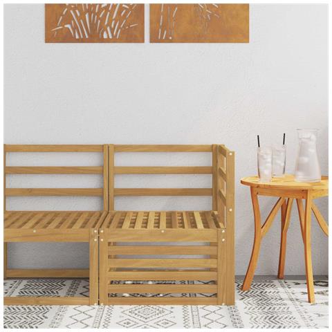Divano Angolare da Esterno Legno di Acacia Massello Bianco - Foto 2