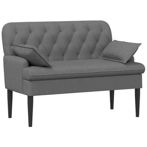 Loveseat con bottoni imbottiti Grigio Scuro 111 x 68 x 80 cm - Foto 1