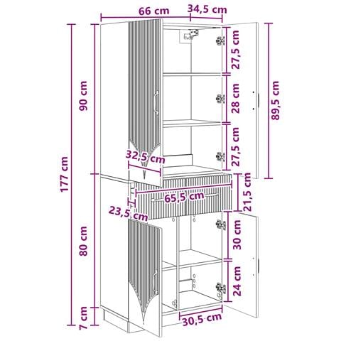 Set di armadi 2 pcs Legno antico Legno ingegnerizzato - Foto 8