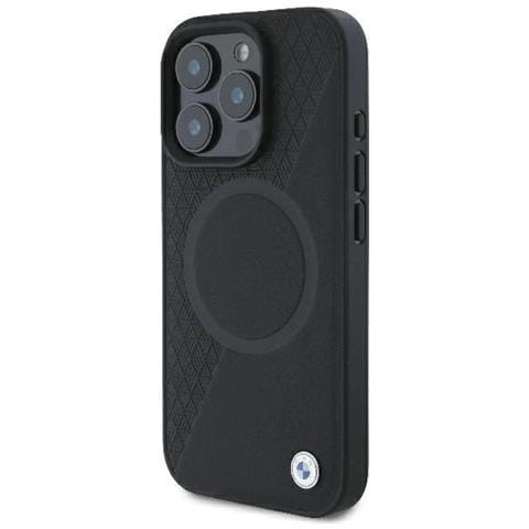 Custodia In Pelle Bmw Con Superficie Semi-rilievo E Anello Magsafe Per Iphone 16 Pro - Nera - Foto 2