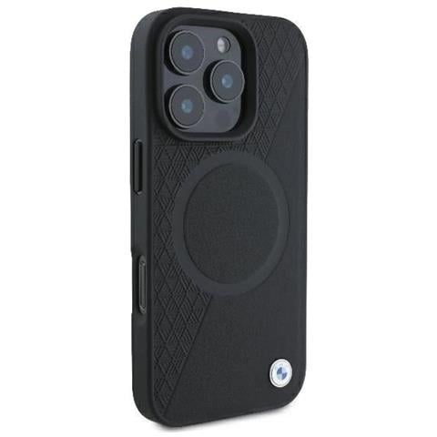 Custodia In Pelle Bmw Con Superficie Semi-rilievo E Anello Magsafe Per Iphone 16 Pro - Nera - Foto 4