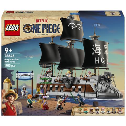 ONE PIECE 75646 La Nave da Guerra di Garp, Kit di Modellismo con Barca Giocattolo e 8 Minifigure, Regalo per Bambini 9+ - Foto 1