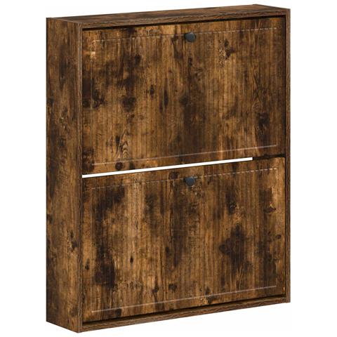 Mobiletto per Scarpe da Muro EDE 71 x 17 x 86 cm Rovere Fumo - Foto 1