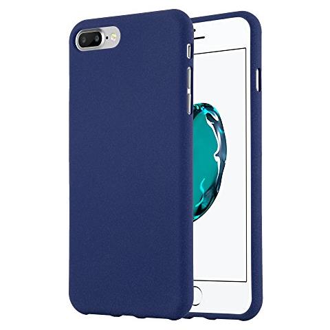 Apple Iphone 8 Plus / 7 Plus / 7s Plus Custodia Silicone Tpu Frost In Frost Blu Scuro Morbida Cover Protettiva Super Sottile Con Bordo Protezione Back Case Ultra Slim Gel Bumper Fina - Foto 1
