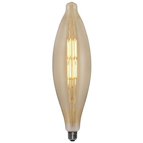 HOMEMANIA - Lampadina Maxi Filament Xxl Oro In Vetro, 7,5 X 7,5 X 31,5 Cm, 1 X E27, 11w, 1000lm