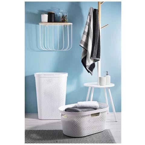 Cesto Portabiancheria 40l Infinity Dots - Plastica Riciclata - Bianco - Foto 3