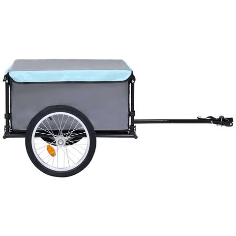 Rimorchio Da Bici Per Il Trasporto Di Merci Nero E Blu 65 Kg - Foto 8