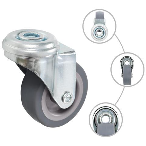 Ruote Girevoli con Foro per Bullone 8 pz 50 mm - Foto 2