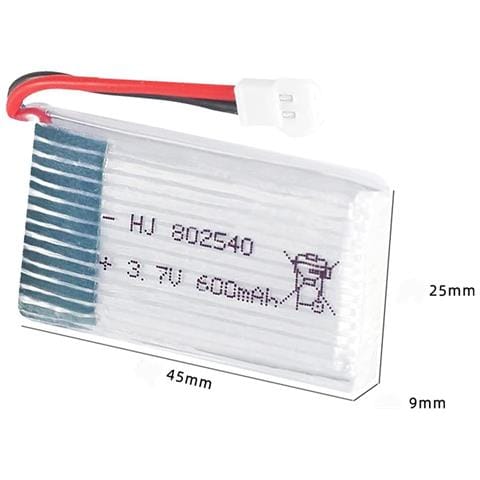 4 Pezzi Batteria Lipo Ricaricabile 3.7v, 600 Mah Per Rc Droni Quadricotteri Syma X5 X5c X5sc X5sw, Cheerson Cx-30w, Skytech M68, Wltoys F949 - Foto 6