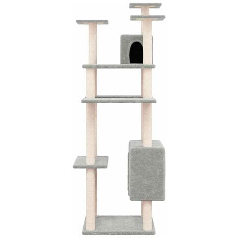 Albero Per Gatti Con Tiragraffi In Sisal Grigio Chiaro 162 Cm - Foto 2
