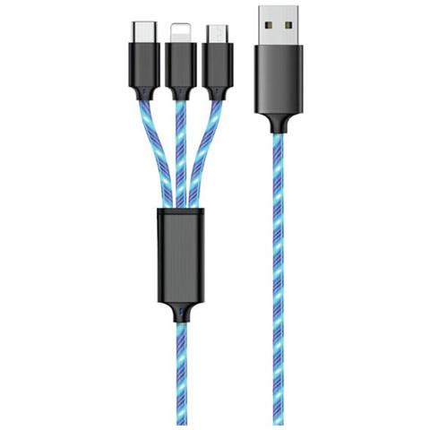 797315 Cavo Usb 1,5 M Usb B Usb C /micro-usb B /lightning Nero, Blu - Foto 1