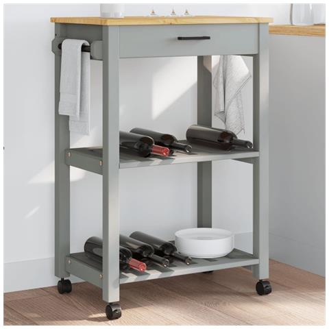 Carrello Da Cucina Monza 60x40x90 Cm In Legno Massello Di Pino - Foto 1