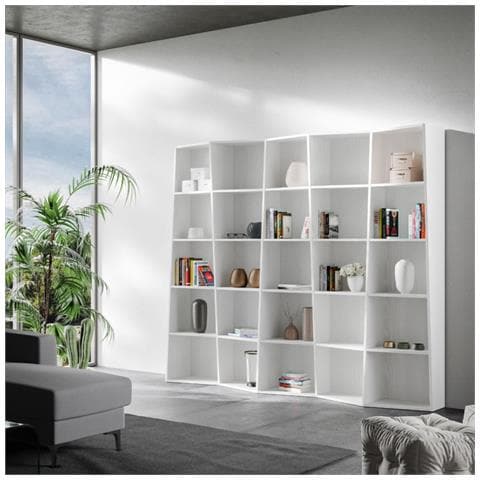 Libreria Moderna Trek 5 Elementi Noce - Foto 1