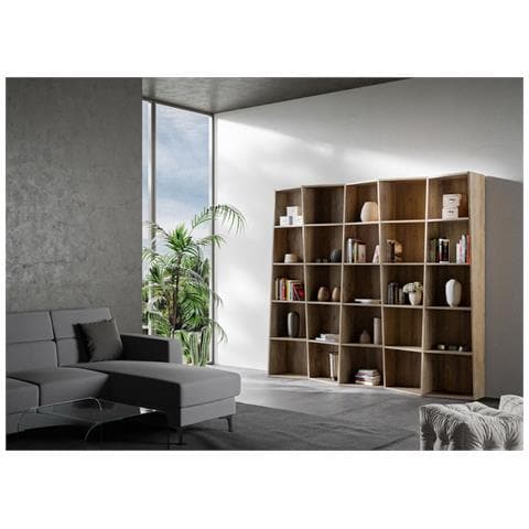 Libreria Moderna Trek 5 Elementi Noce - Foto 2