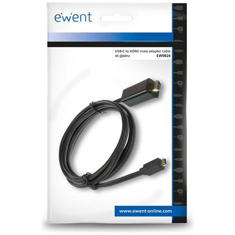 EW9824 cavo e adattatore video 2 m USB tipo-C HDMI tipo A (Standard) Nero - Foto 3