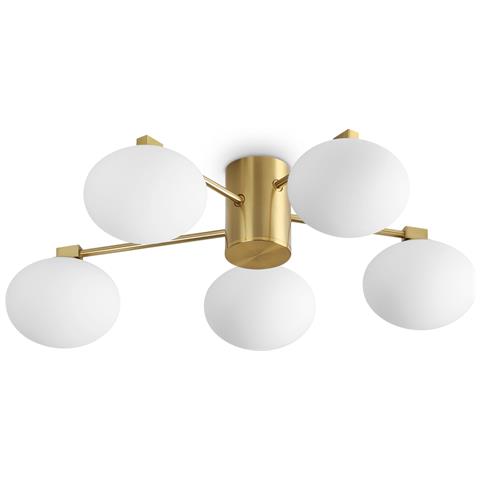 Plafoniera Contemporanea Hermes Metallo Ottone 5 Luci G9 28w 3000k Ip20 - Foto 1