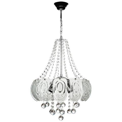 Lampada Da Soffitto Yon Mdl3973 Argento Vetro Decorato E Pietre Effetto Cristallo - Foto 2