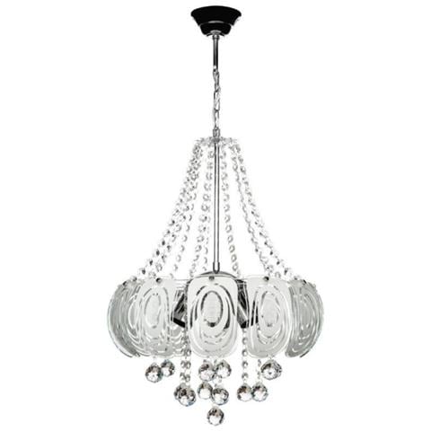 Lampada Da Soffitto Yon Mdl3973 Argento Vetro Decorato E Pietre Effetto Cristallo - Foto 1