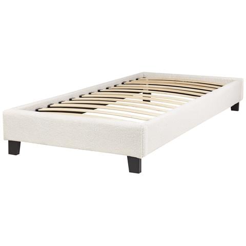Letto Senza Testata Bouclé Roanne 90 X 200 Cm Beige Chiaro - Foto 7