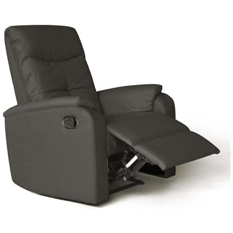 Poltrona Da Interno In Ecopelle Con Schienale E Poggiapiedi Regolabili Linea Extra Comfort - Grey - Foto 1