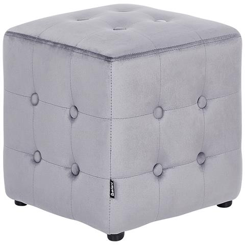 Pouf Wisconsin Velluto Grigio - Foto 2