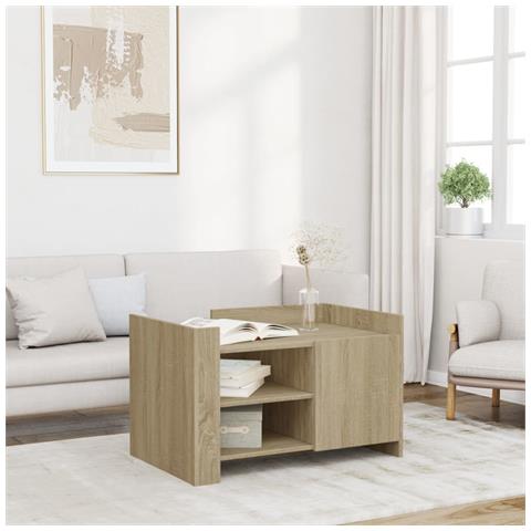 Tavolino Da Salotto Rovere Sonoma 80x50x50 Cm Legno Multistrato - Foto 1
