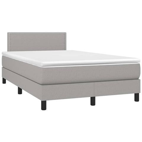 Giroletto A Molle Con Materasso Grigio Chiaro 120x200cm Tessuto - Foto 2