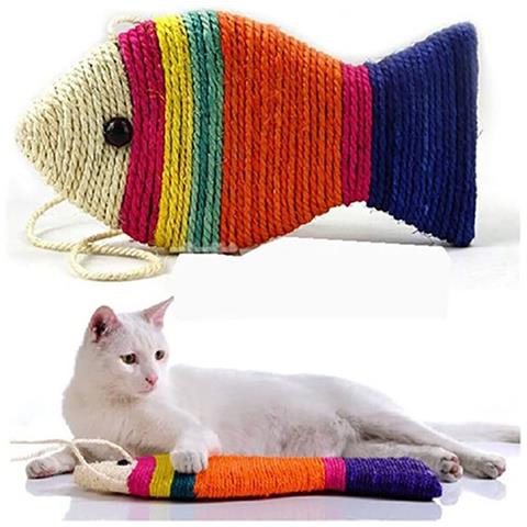 Tiragraffi Per Gatti Pesciolino Gioco Tira Graffi Per Gatto Forma 25x12cm - Foto 2