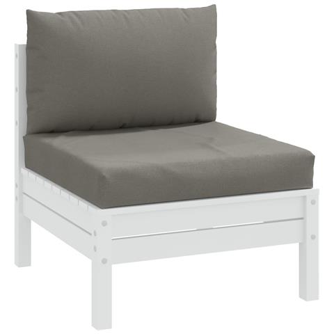 Cuscini Per Pallet 2 Pz Grigio Scuro Mélange In Tessuto - Foto 1