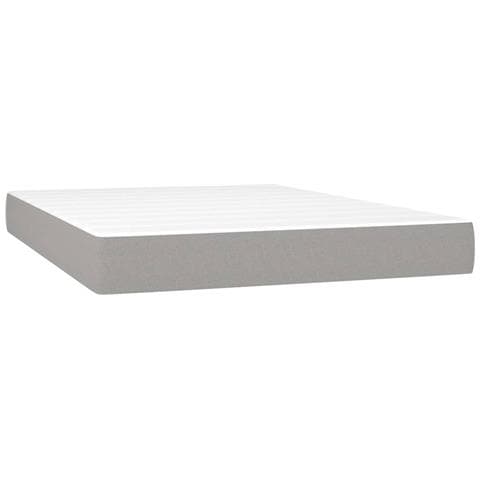 Letto a Molle Materasso e LED Grigio Chiaro 140x190 cm Tessuto - Foto 8