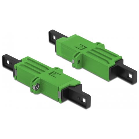 Accoppiatore per fibra ottica E2000 Simplex femmina per Simplex femmina Monomodale verde - Foto 2