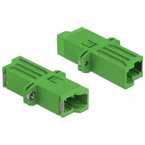 Accoppiatore per fibra ottica E2000 Simplex femmina per Simplex femmina Monomodale verde - Foto 1