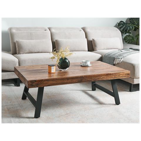 Tavolino Da Caffè Warton Legno Di Pino Marrone Scuro - Foto 1