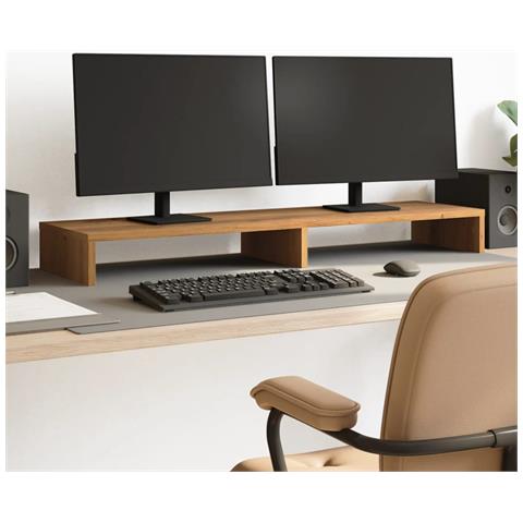 Supporto Per Monitor Rovere Artigianale 100x27x10 Cm Truciolato - Foto 1