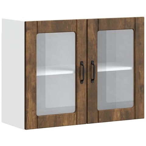 Pensile Da Cucina Con Porta In Vetro Lucca Rovere Fumo - Foto 2