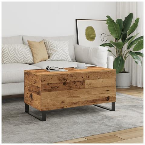 Tavolino Da Salotto Legno Antico 90x44,5x45 Cm In Truciolato - Foto 1