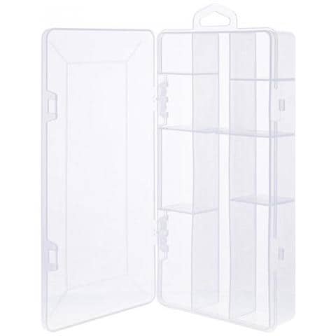 Box Portaminuteria, Plastica Trasparente. 206x107x33mm, 10 Slot, Bianco - Foto 1