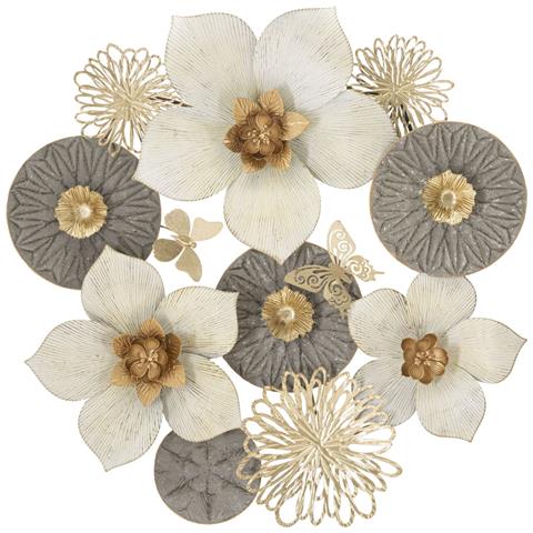 Decorazione In Metallo 3d Fiori 13 - Multicolore - Metallo - 72,4x7x74 Cm - Foto 1