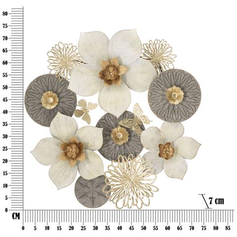 Decorazione In Metallo 3d Fiori 13 - Multicolore - Metallo - 72,4x7x74 Cm - Foto 6