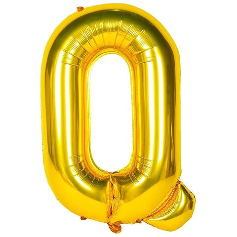 Lettera Q In Alluminio Dorato Da 40 Cm - Decorazione Elegante Per Festeggiamenti! - Foto 1