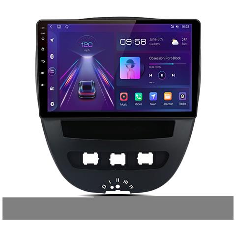 10 Pollici Autoradio Carplay Per Peugeot 107, Toyota Aygo, Citroën C1 (2005-2014), Android 13 Car Radio Con Cornice Navigazione Gps Bluetooth Wi-fi Fm Rds Comandi Al Volante - Foto 1