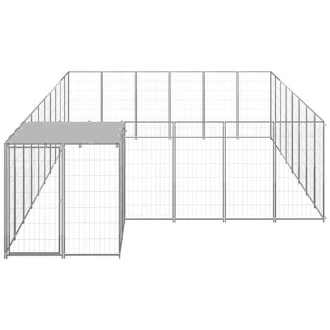 Gabbia Per Cani Argento 15,73 M² In Acciaio - Foto 1